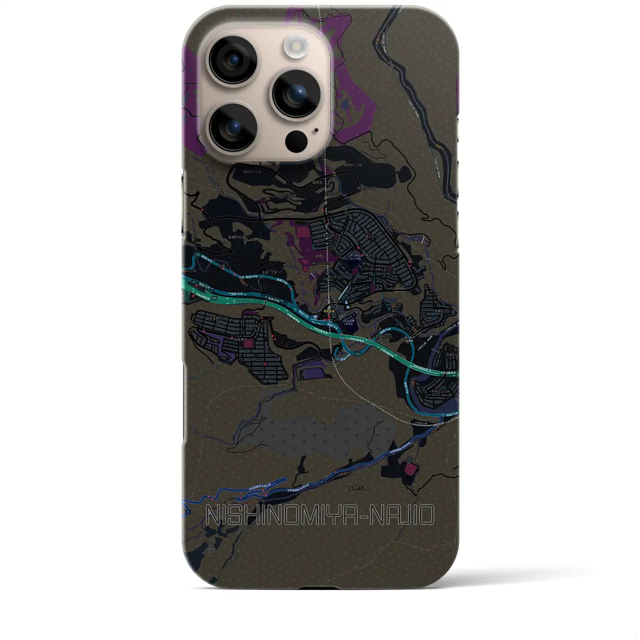 【西宮名塩(兵庫県)】地図柄iPhoneケース(バックカバータイプ)