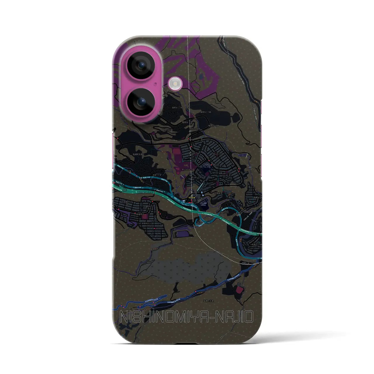 【西宮名塩(兵庫県)】地図柄iPhoneケース(バックカバータイプ)