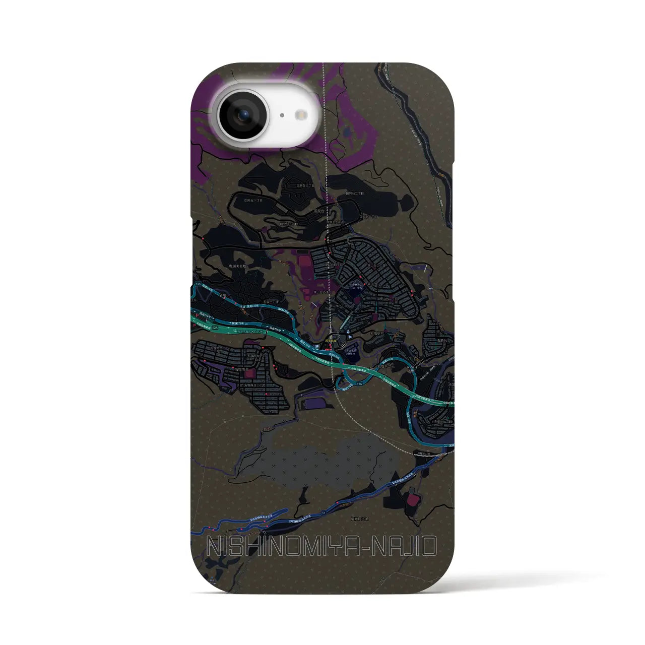 【西宮名塩(兵庫県)】地図柄iPhoneケース(バックカバータイプ)