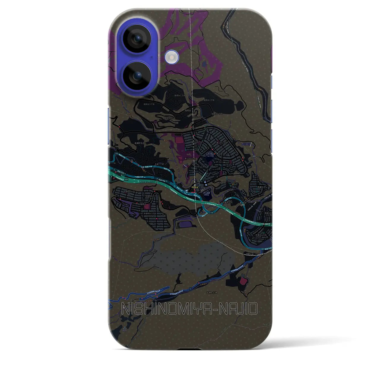 【西宮名塩(兵庫県)】地図柄iPhoneケース(バックカバータイプ)