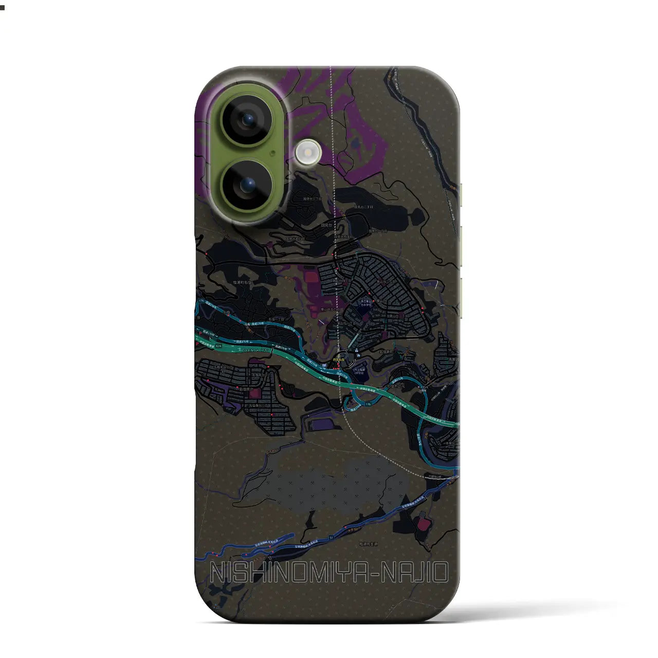 【西宮名塩(兵庫県)】地図柄iPhoneケース(バックカバータイプ)