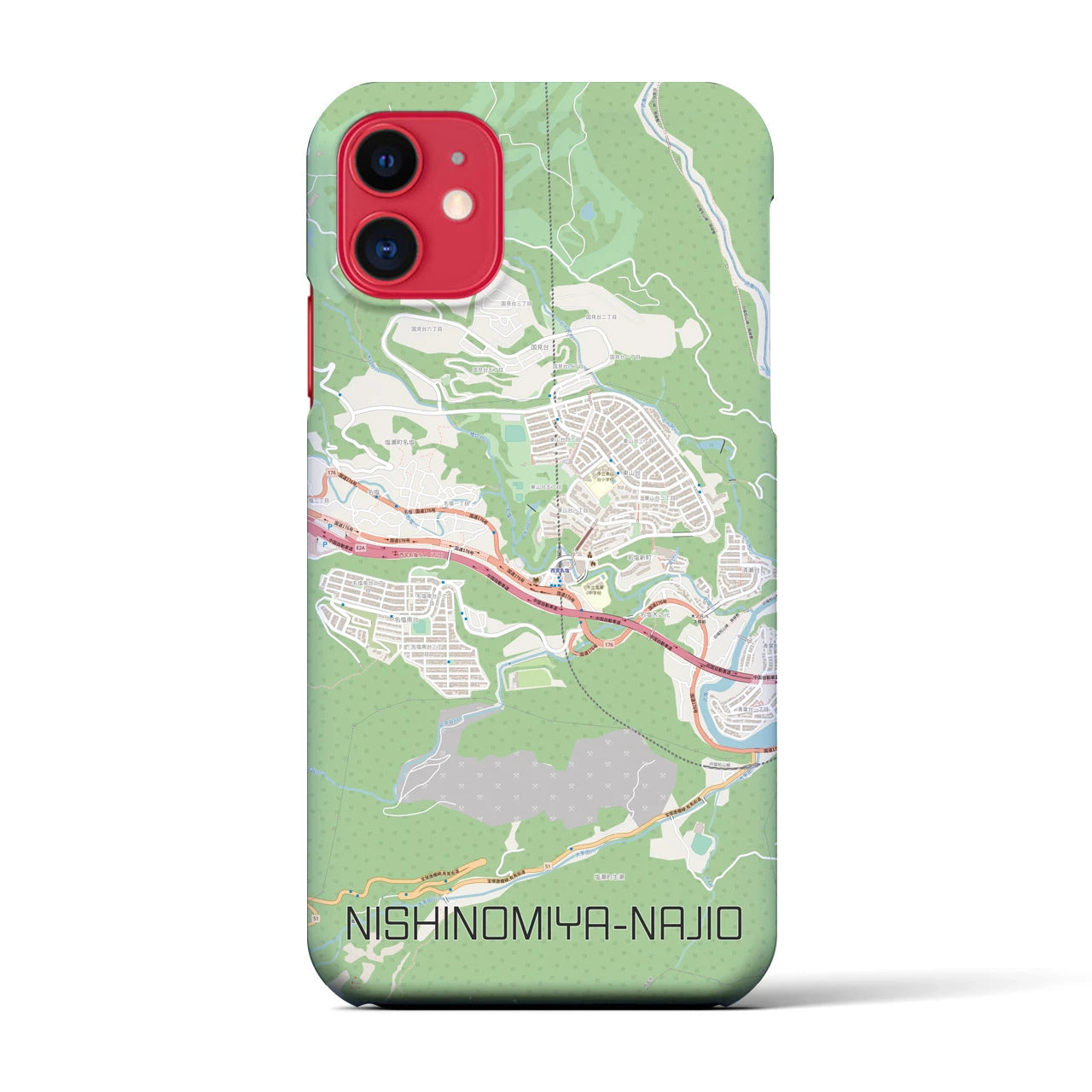 【西宮名塩(兵庫県)】地図柄iPhoneケース(バックカバータイプ)