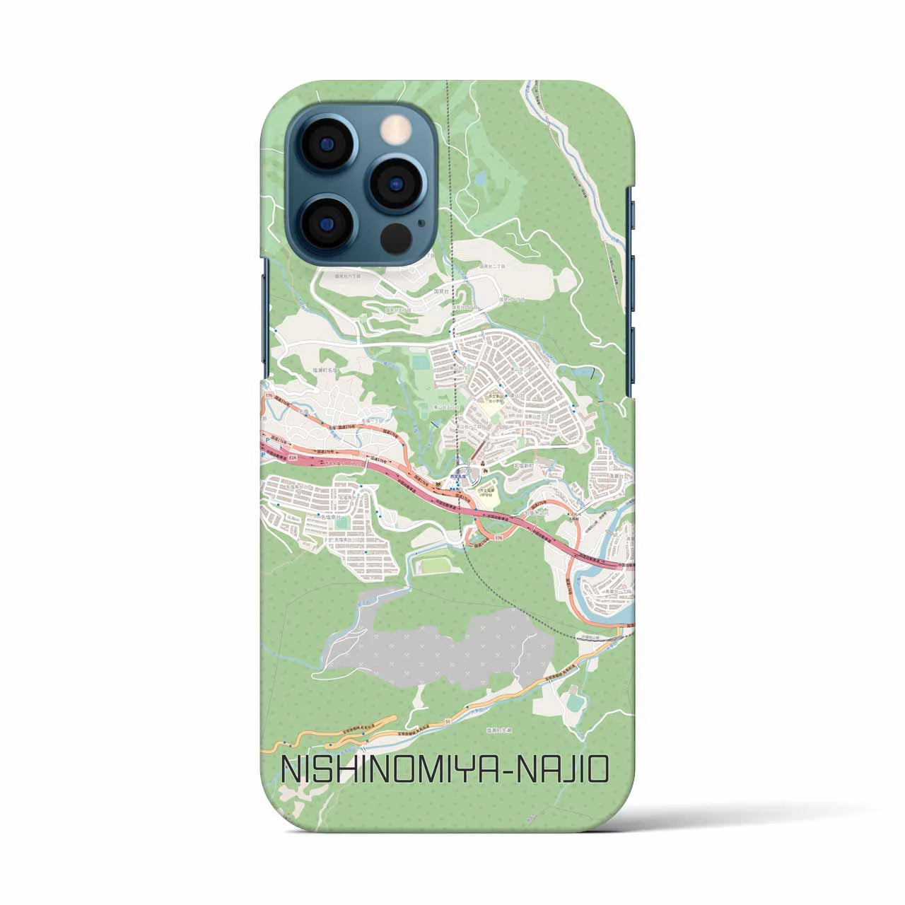 【西宮名塩(兵庫県)】地図柄iPhoneケース(バックカバータイプ)