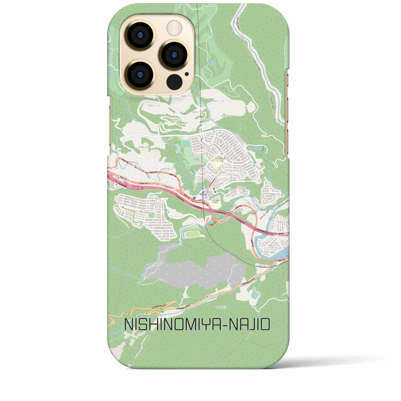 【西宮名塩(兵庫県)】地図柄iPhoneケース(バックカバータイプ)