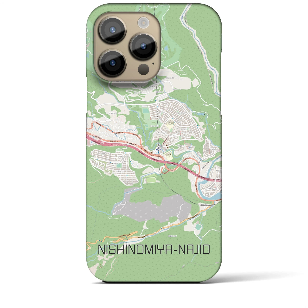 【西宮名塩(兵庫県)】地図柄iPhoneケース(バックカバータイプ)