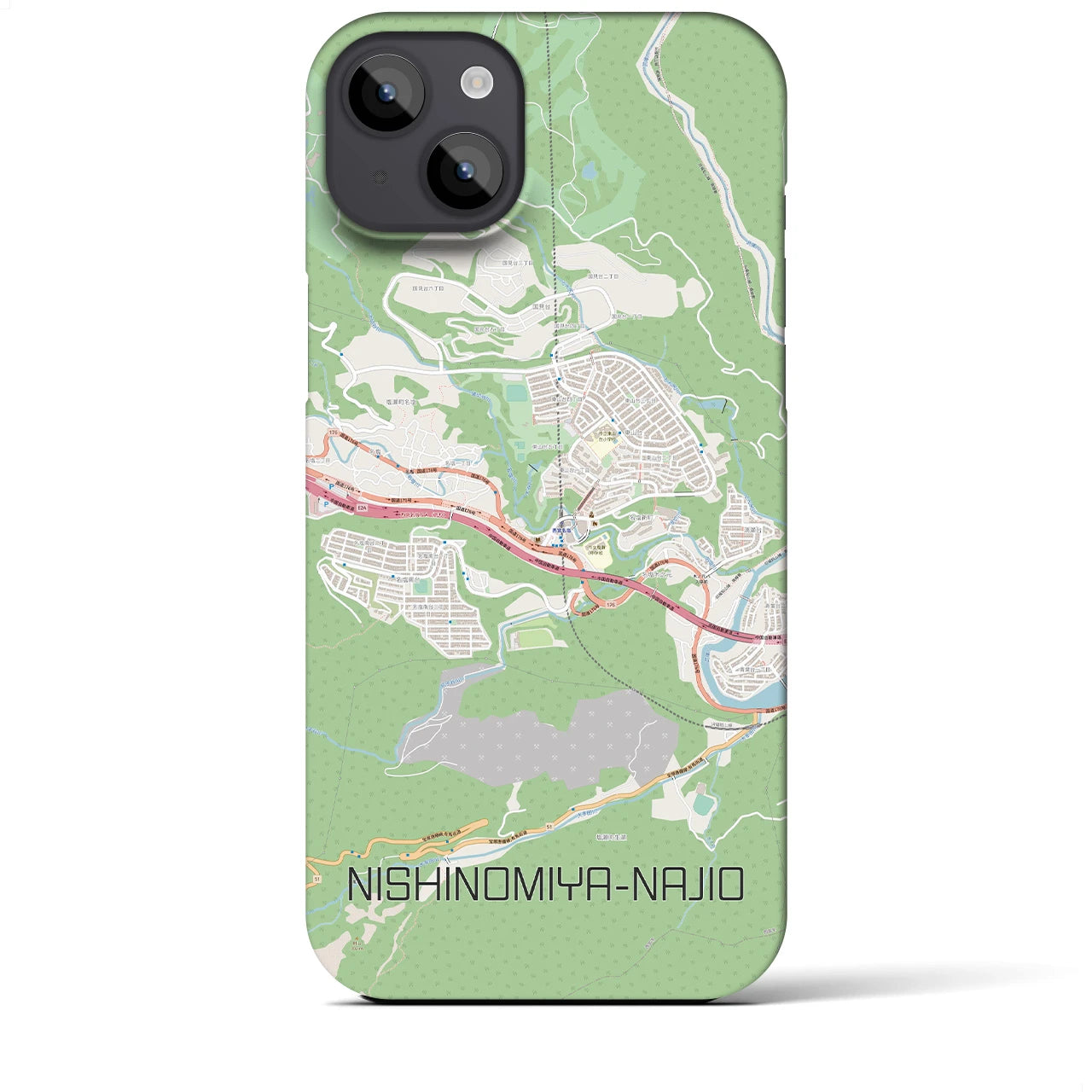 【西宮名塩(兵庫県)】地図柄iPhoneケース(バックカバータイプ)