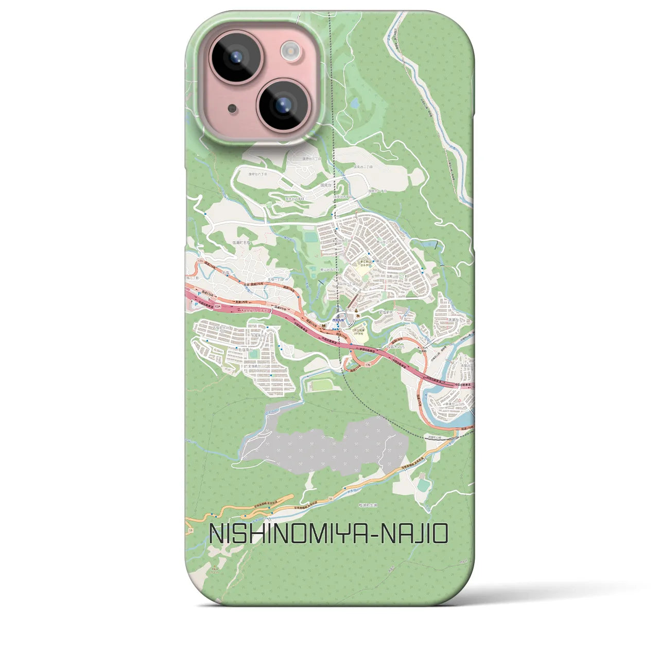 【西宮名塩(兵庫県)】地図柄iPhoneケース(バックカバータイプ)