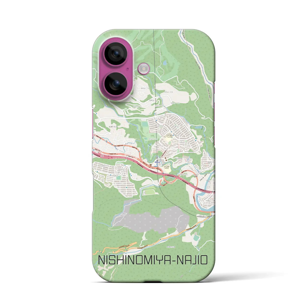 【西宮名塩(兵庫県)】地図柄iPhoneケース(バックカバータイプ)