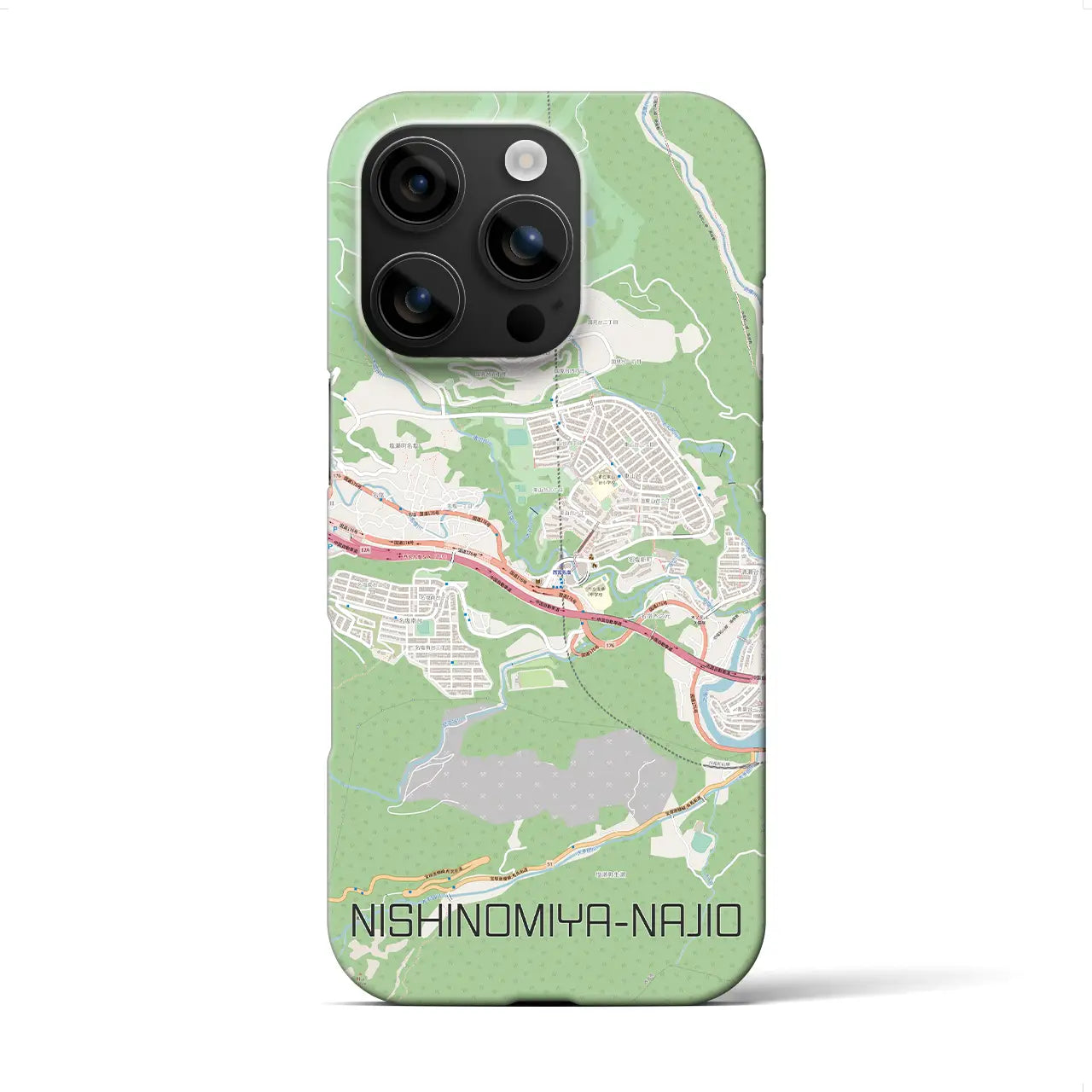 【西宮名塩(兵庫県)】地図柄iPhoneケース(バックカバータイプ)