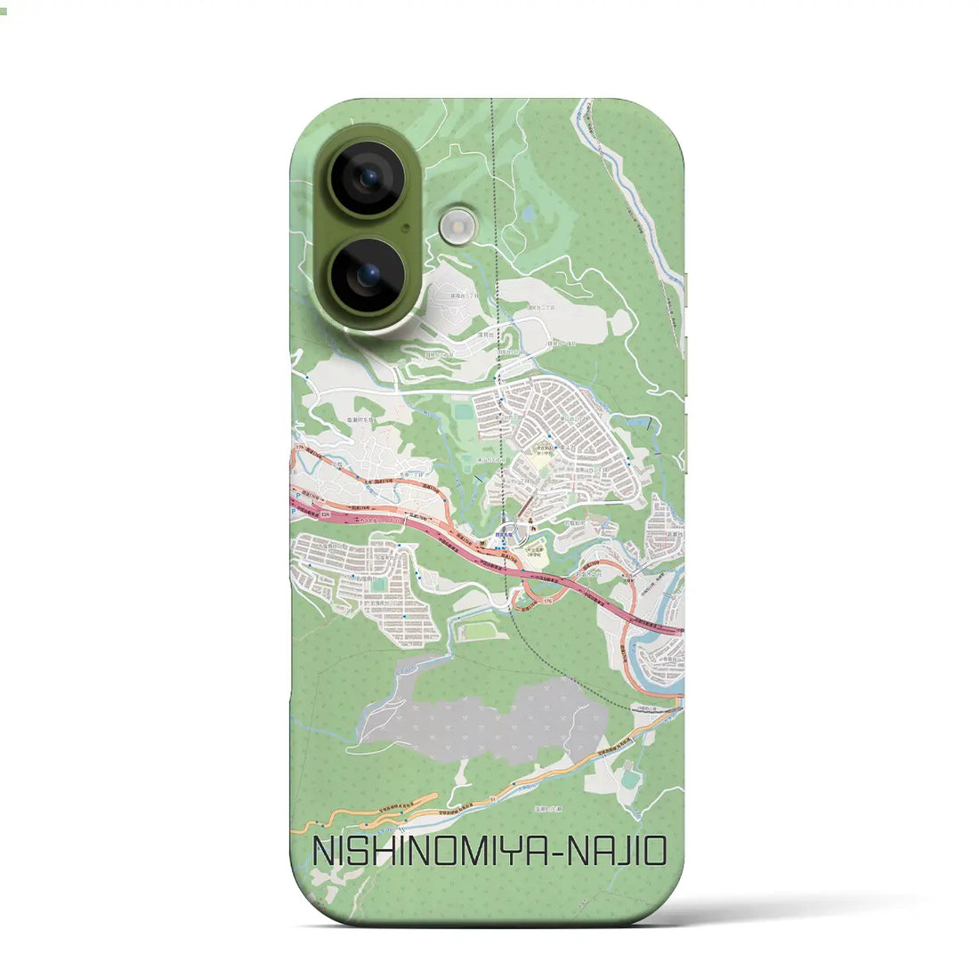 【西宮名塩(兵庫県)】地図柄iPhoneケース(バックカバータイプ)ブラック・iPhone 17 Pro Max 用
