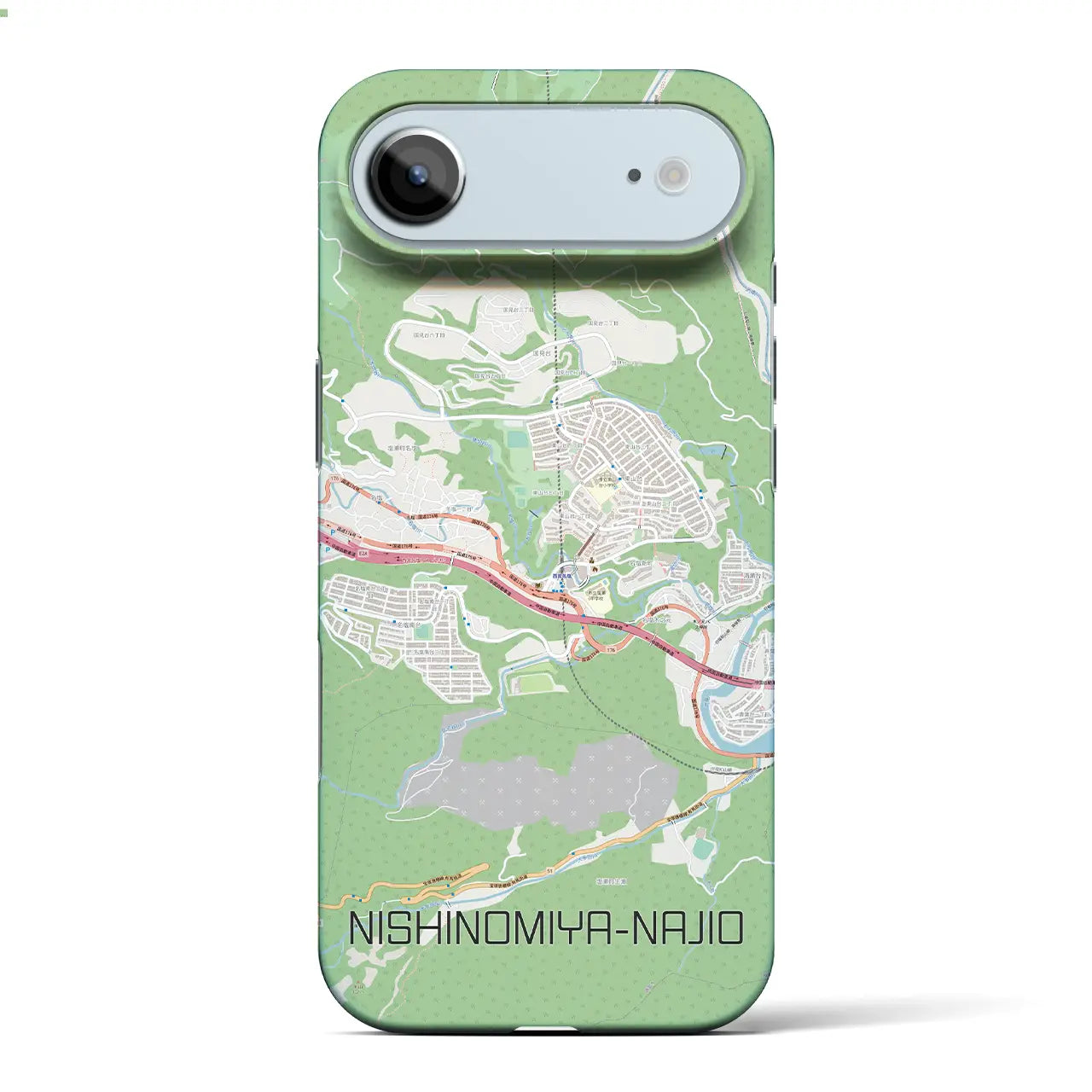 【西宮名塩(兵庫県)】地図柄iPhoneケース(バックカバータイプ)