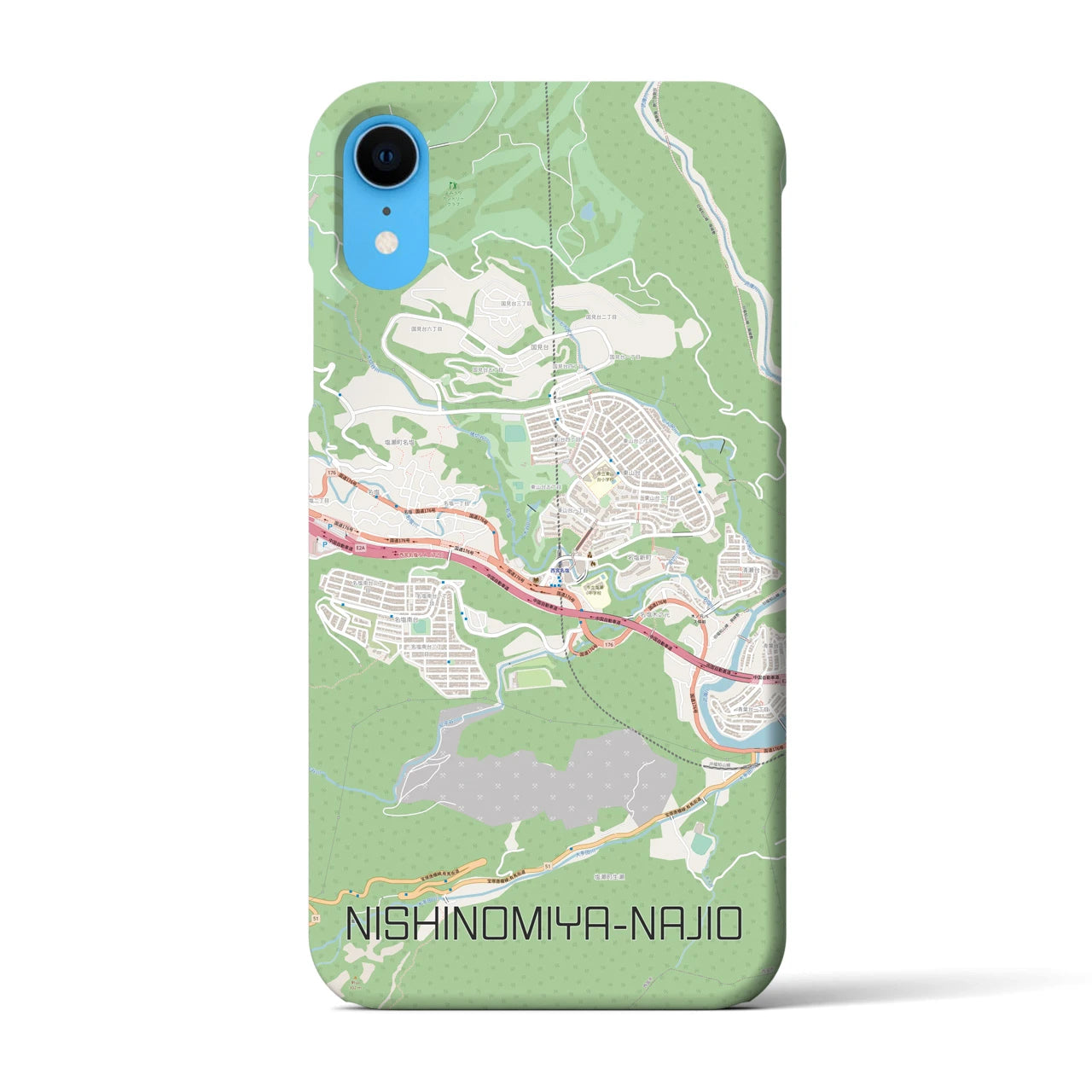 【西宮名塩(兵庫県)】地図柄iPhoneケース(バックカバータイプ)