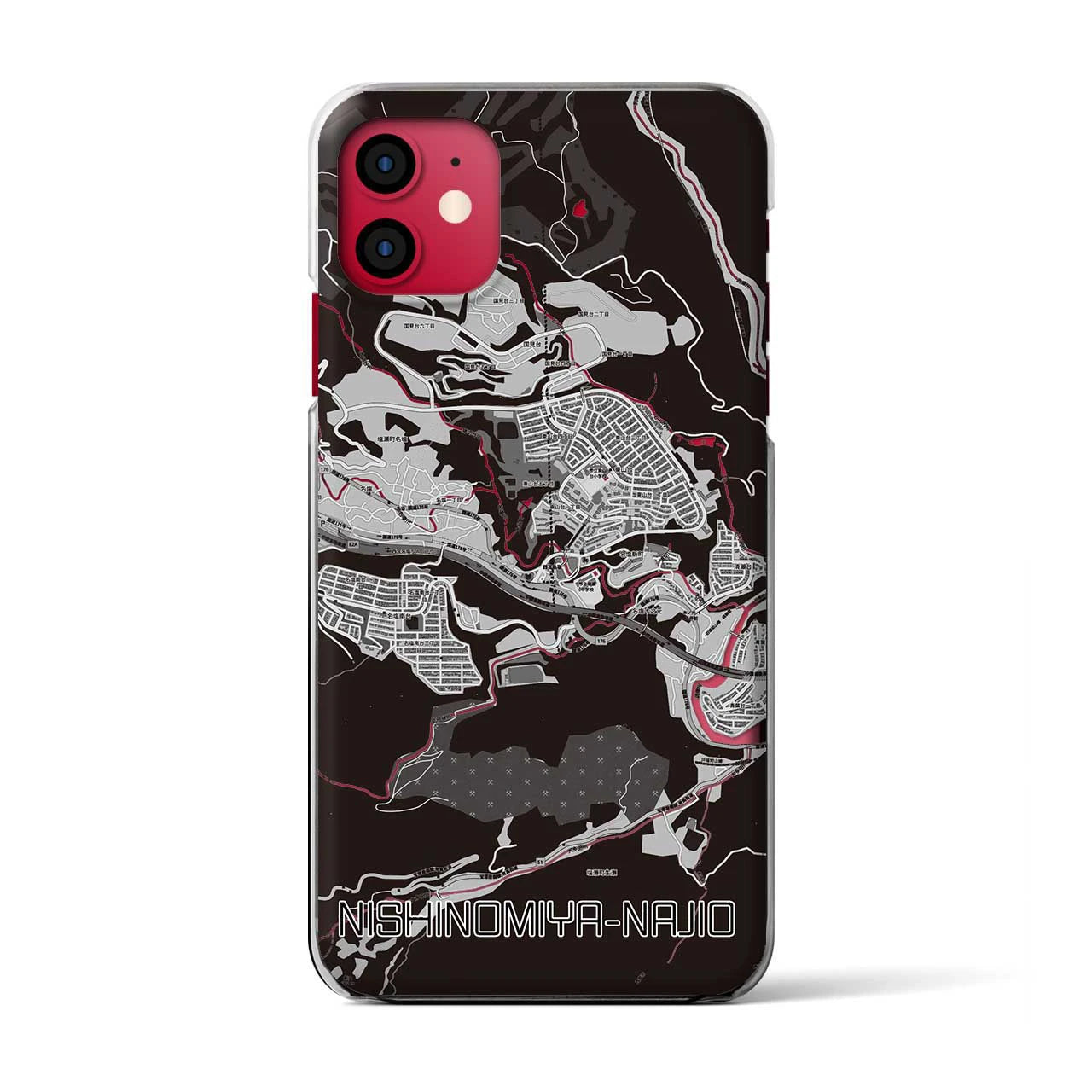 【西宮名塩(兵庫県)】地図柄iPhoneケース(クリアタイプ)