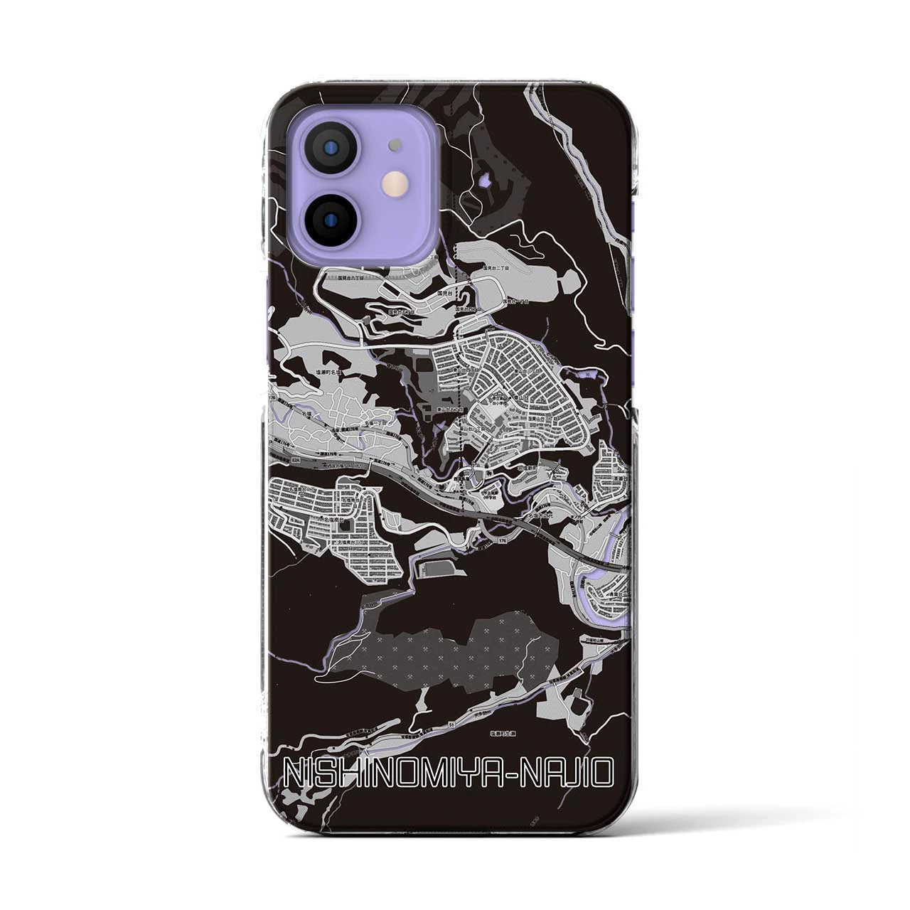 【西宮名塩(兵庫県)】地図柄iPhoneケース(クリアタイプ)