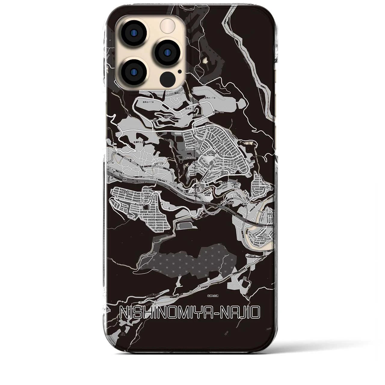 【西宮名塩(兵庫県)】地図柄iPhoneケース(クリアタイプ)