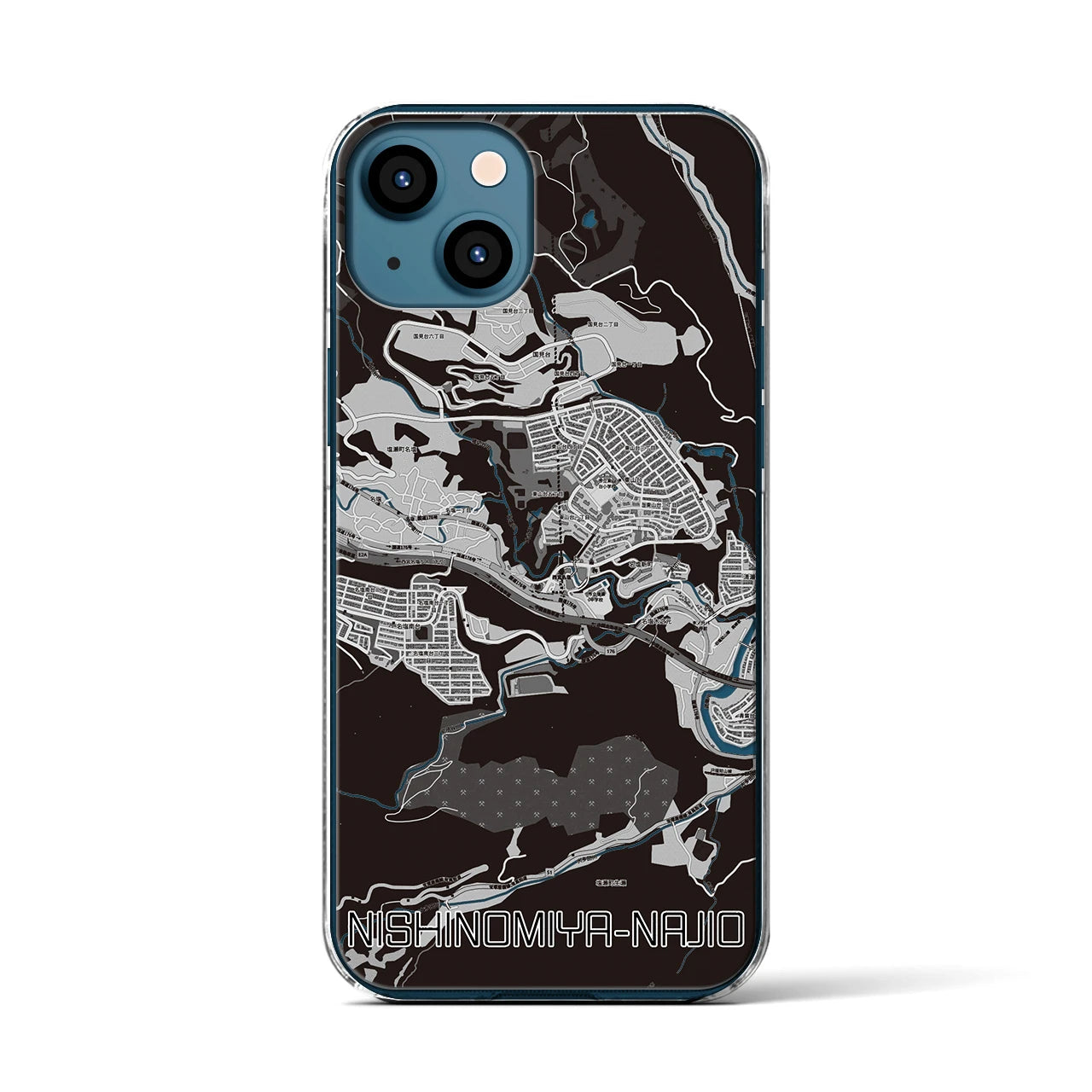 【西宮名塩(兵庫県)】地図柄iPhoneケース(クリアタイプ)