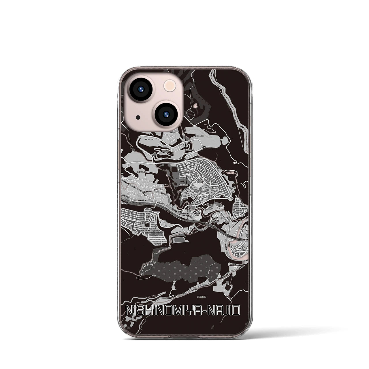 【西宮名塩(兵庫県)】地図柄iPhoneケース(クリアタイプ)