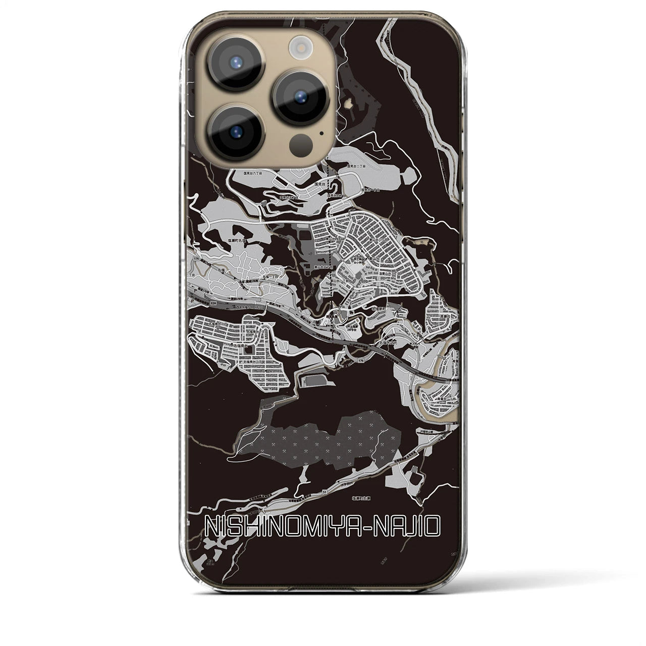 【西宮名塩(兵庫県)】地図柄iPhoneケース(クリアタイプ)