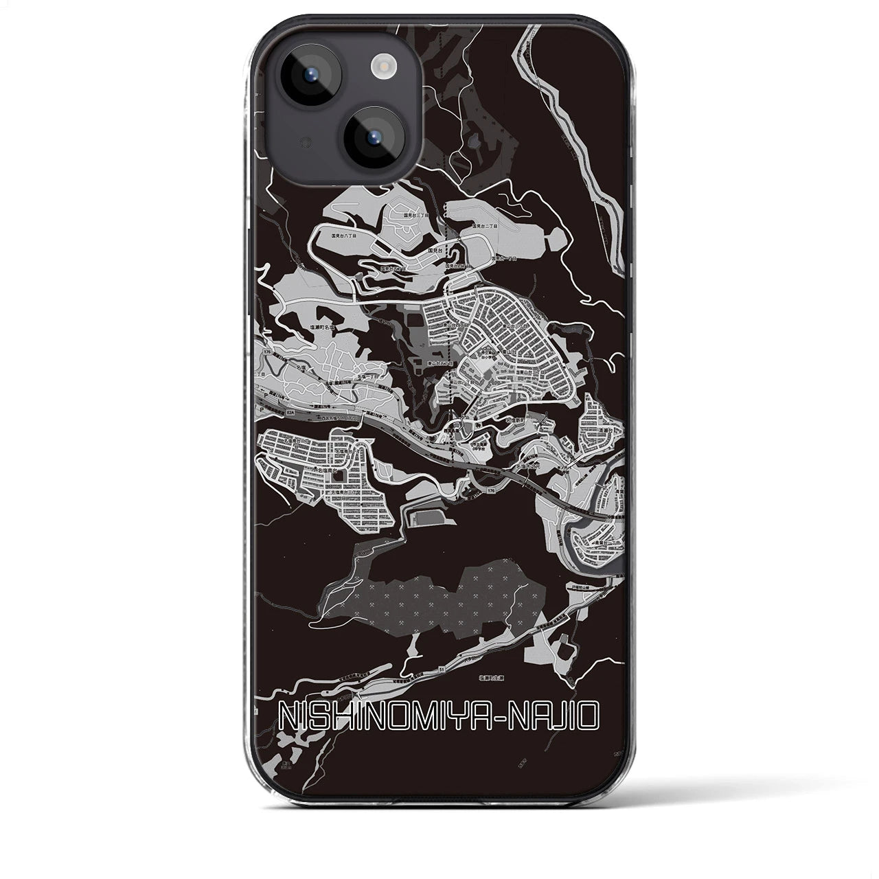 【西宮名塩(兵庫県)】地図柄iPhoneケース(クリアタイプ)