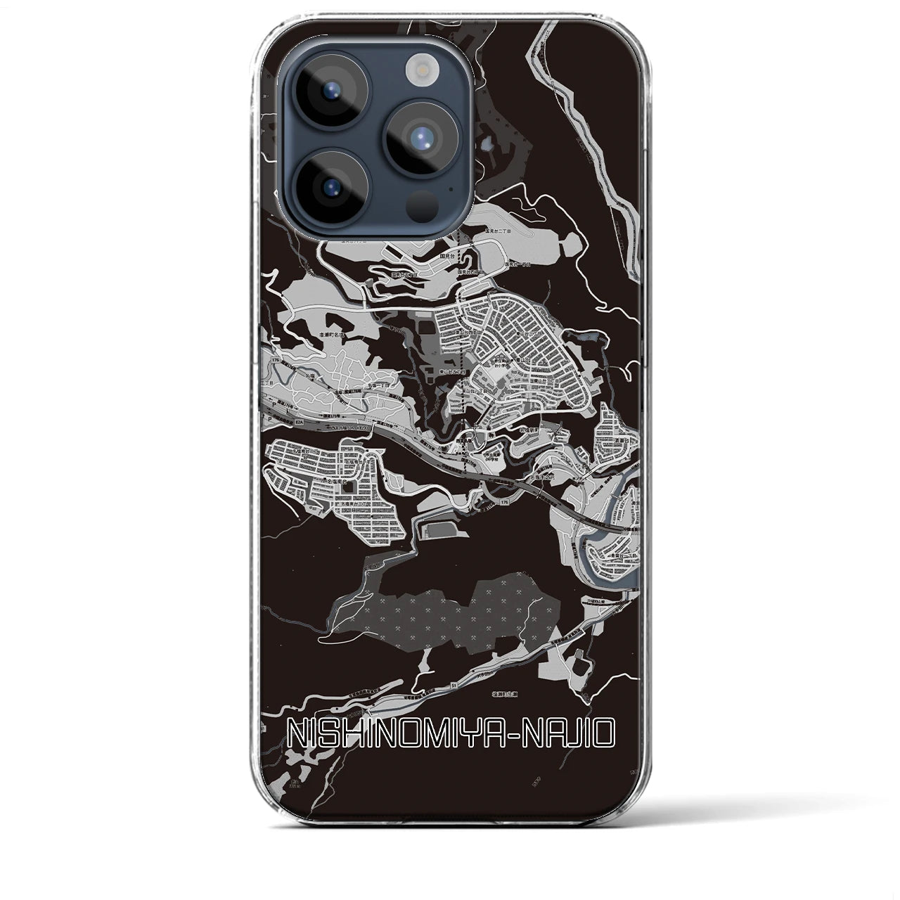 【西宮名塩(兵庫県)】地図柄iPhoneケース(クリアタイプ)