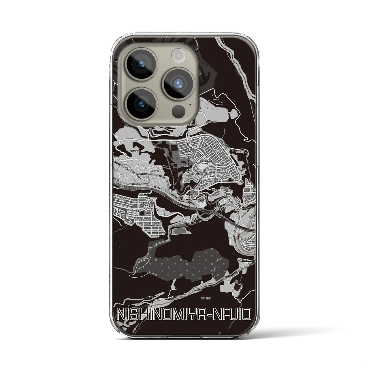 【西宮名塩(兵庫県)】地図柄iPhoneケース(クリアタイプ)