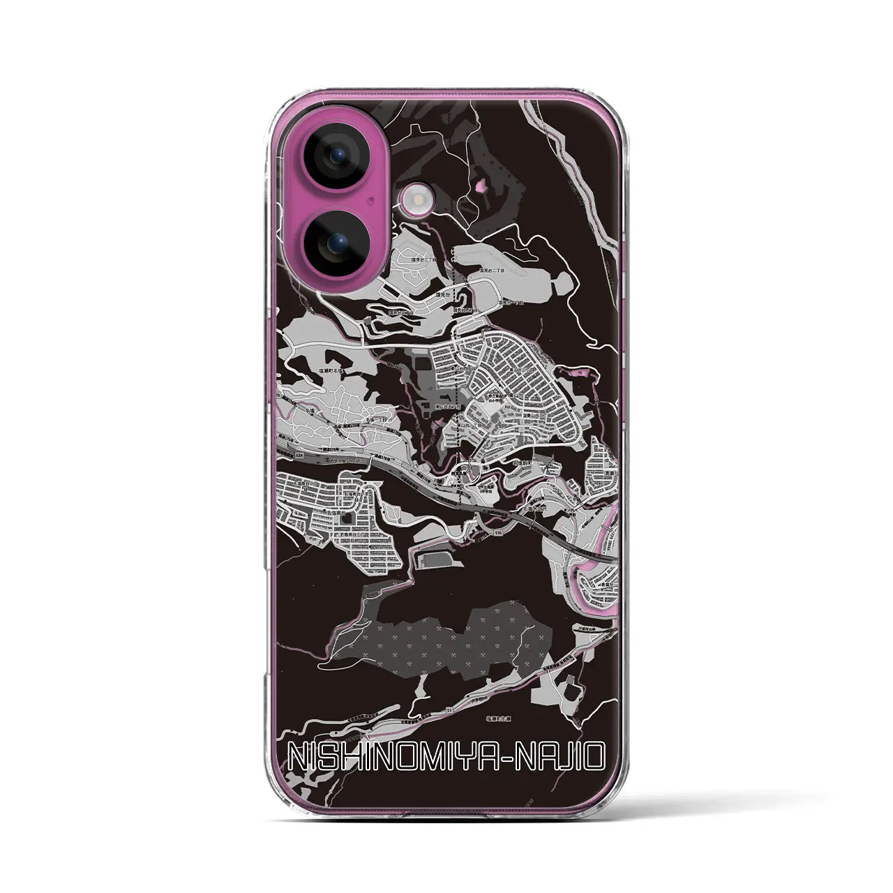 【西宮名塩(兵庫県)】地図柄iPhoneケース(クリアタイプ)