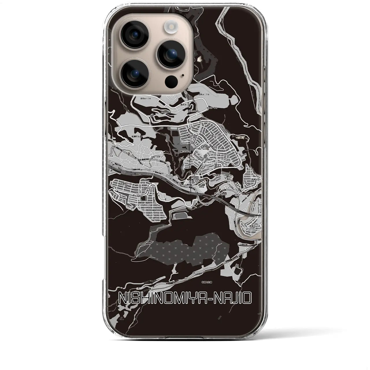 【西宮名塩(兵庫県)】地図柄iPhoneケース(クリアタイプ)