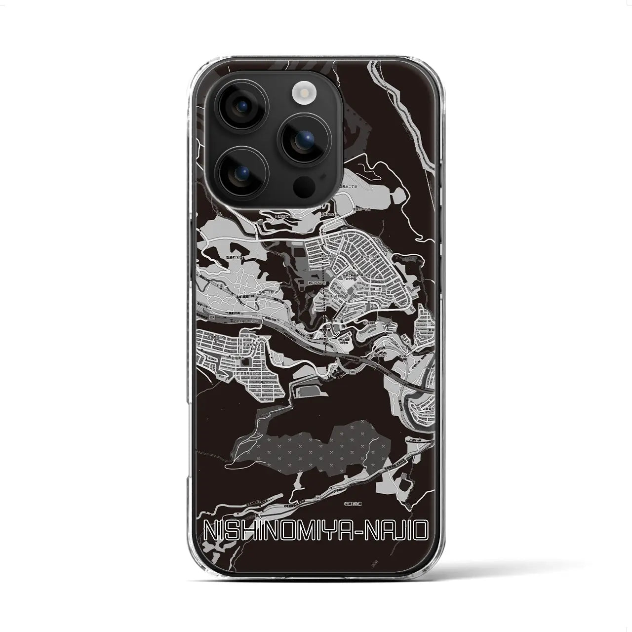 【西宮名塩(兵庫県)】地図柄iPhoneケース(クリアタイプ)