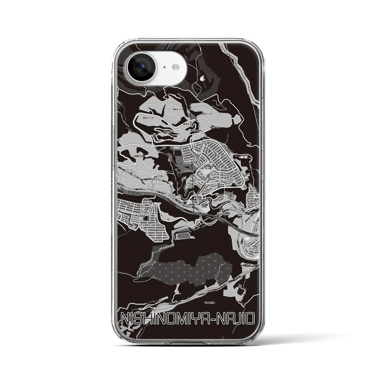 【西宮名塩(兵庫県)】地図柄iPhoneケース(クリアタイプ)