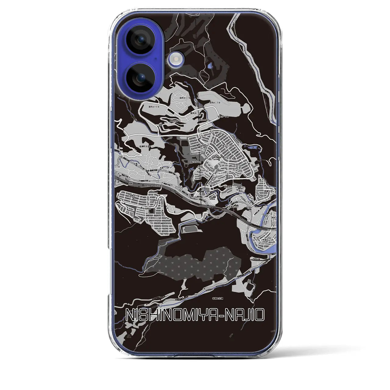 【西宮名塩(兵庫県)】地図柄iPhoneケース(クリアタイプ)