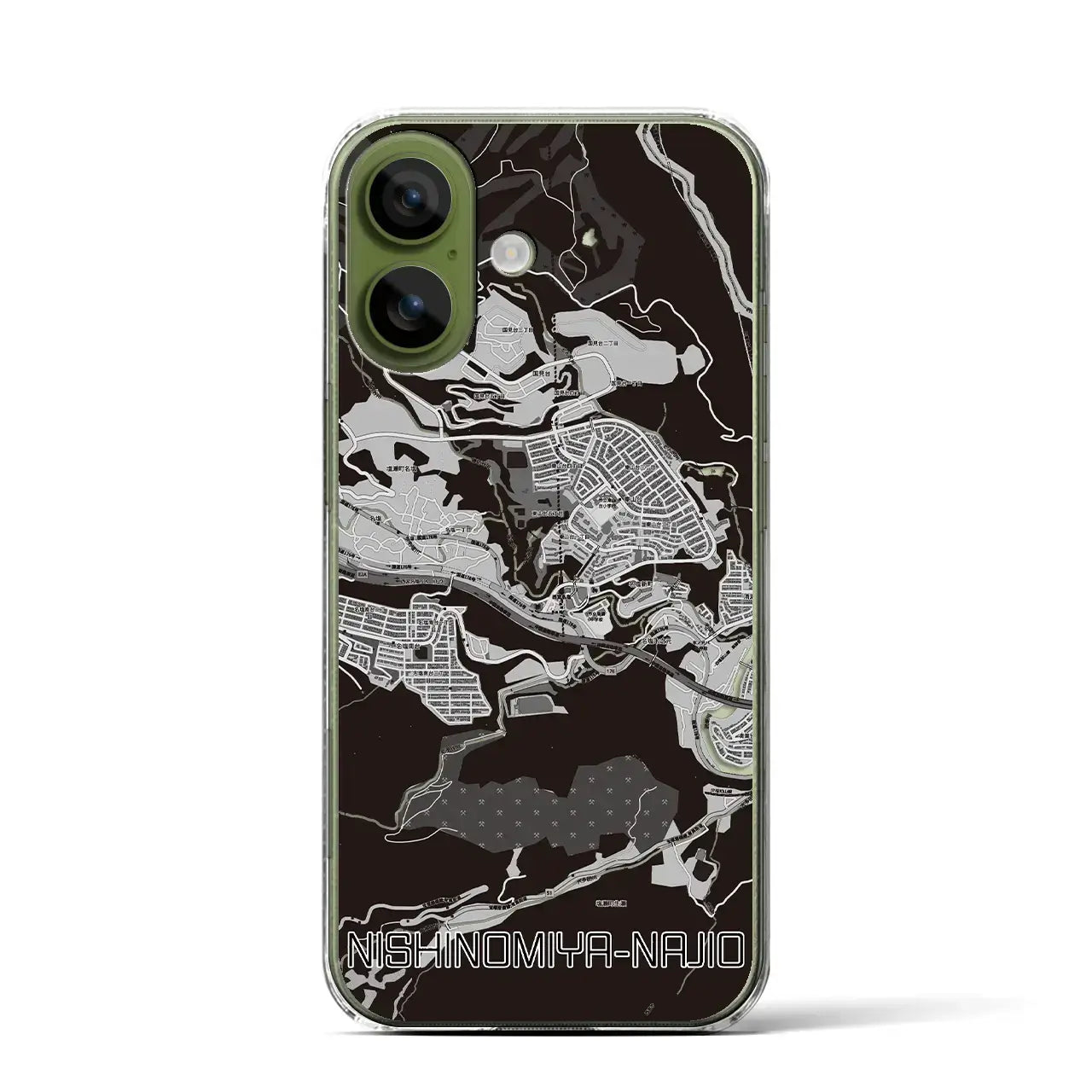 【西宮名塩(兵庫県)】地図柄iPhoneケース(クリアタイプ)