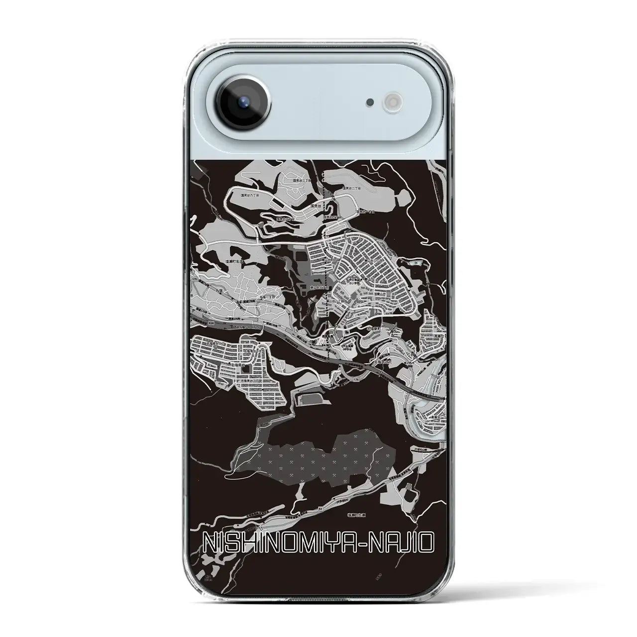 【西宮名塩(兵庫県)】地図柄iPhoneケース(クリアタイプ)