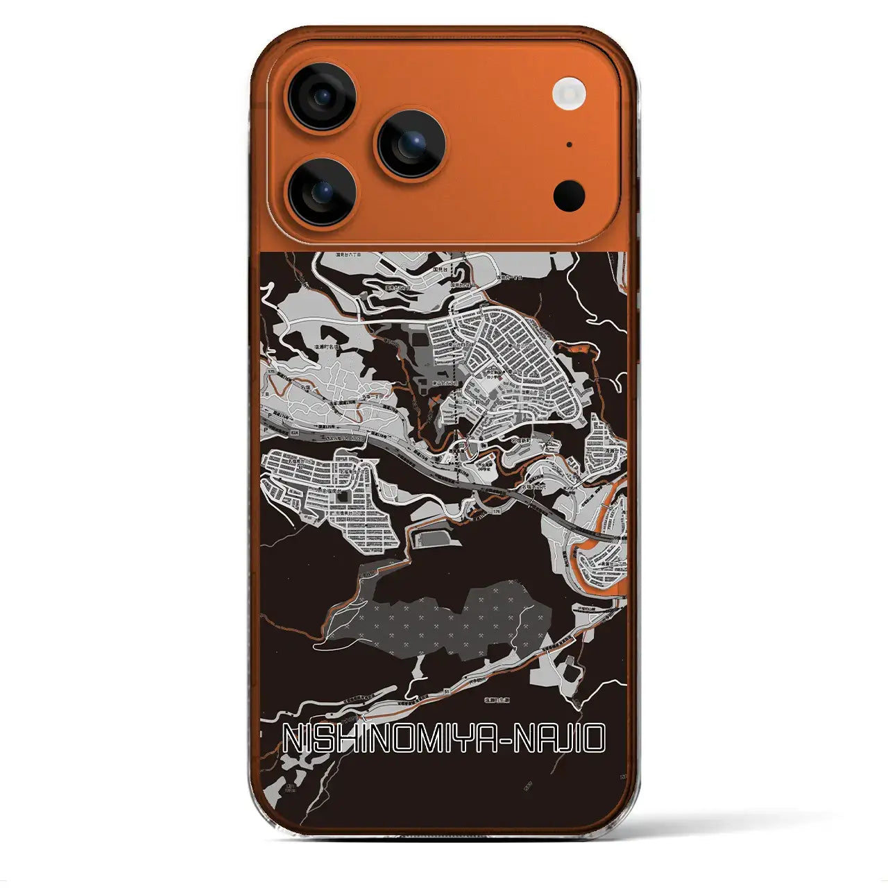 【西宮名塩(兵庫県)】地図柄iPhoneケース(クリアタイプ)モノトーン・iPhone 17 Pro Max 用