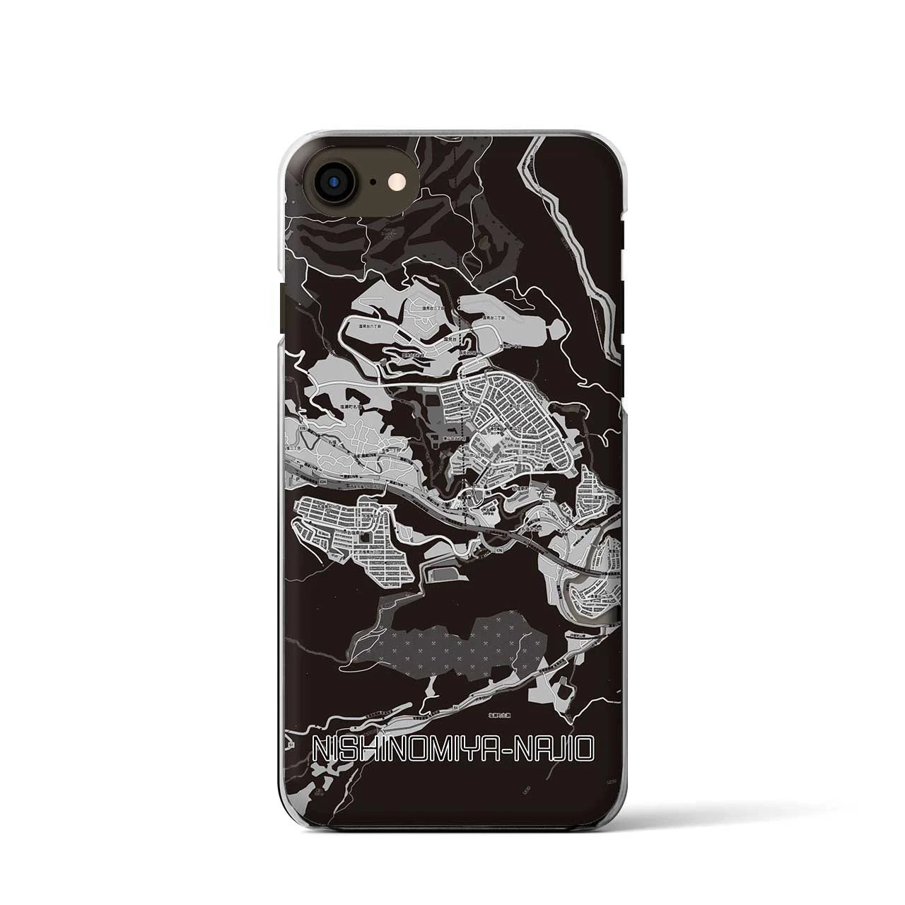 【西宮名塩(兵庫県)】地図柄iPhoneケース(クリアタイプ)