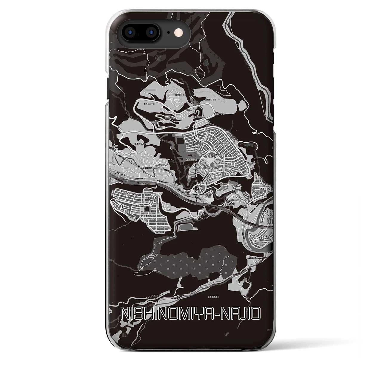 【西宮名塩(兵庫県)】地図柄iPhoneケース(クリアタイプ)