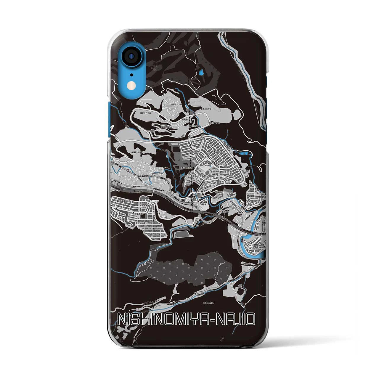 【西宮名塩(兵庫県)】地図柄iPhoneケース(クリアタイプ)
