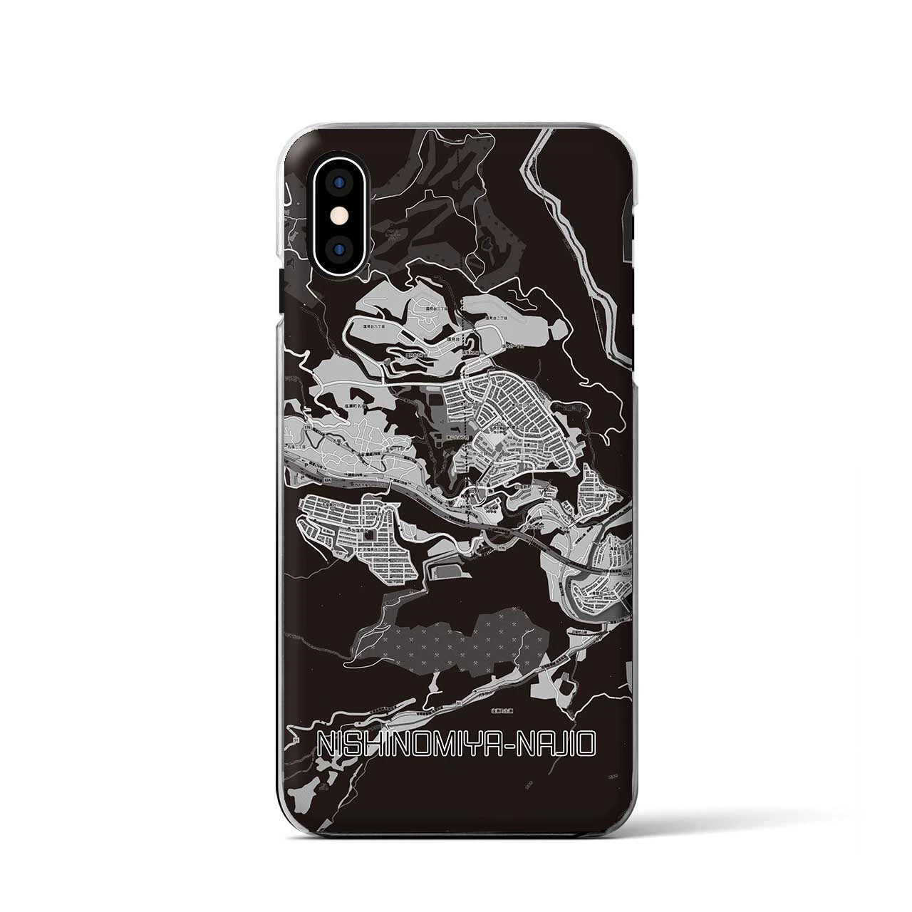 【西宮名塩(兵庫県)】地図柄iPhoneケース(クリアタイプ)