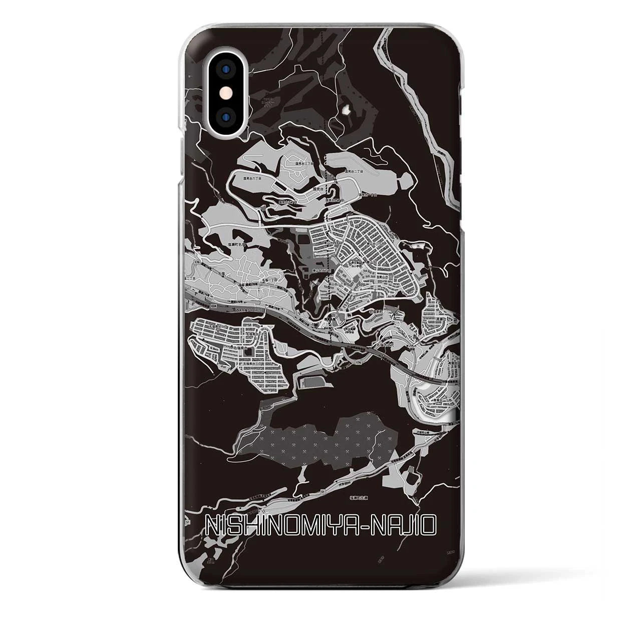 【西宮名塩(兵庫県)】地図柄iPhoneケース(クリアタイプ)