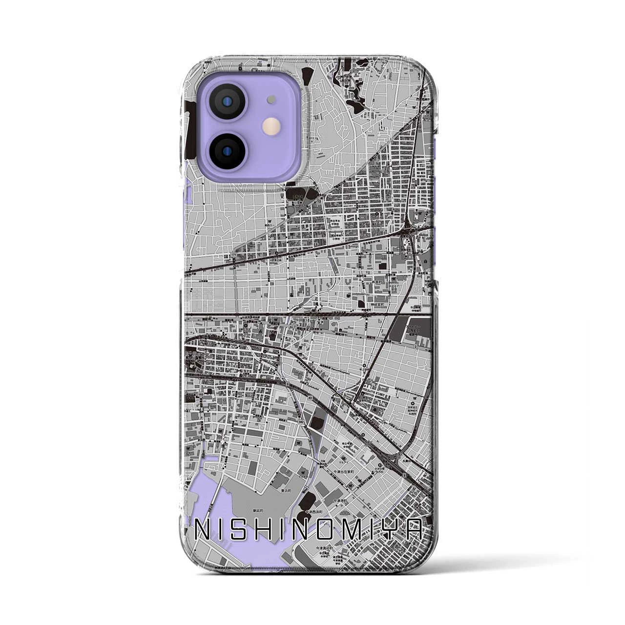 【西宮(兵庫県)】地図柄iPhoneケース(クリアタイプ)