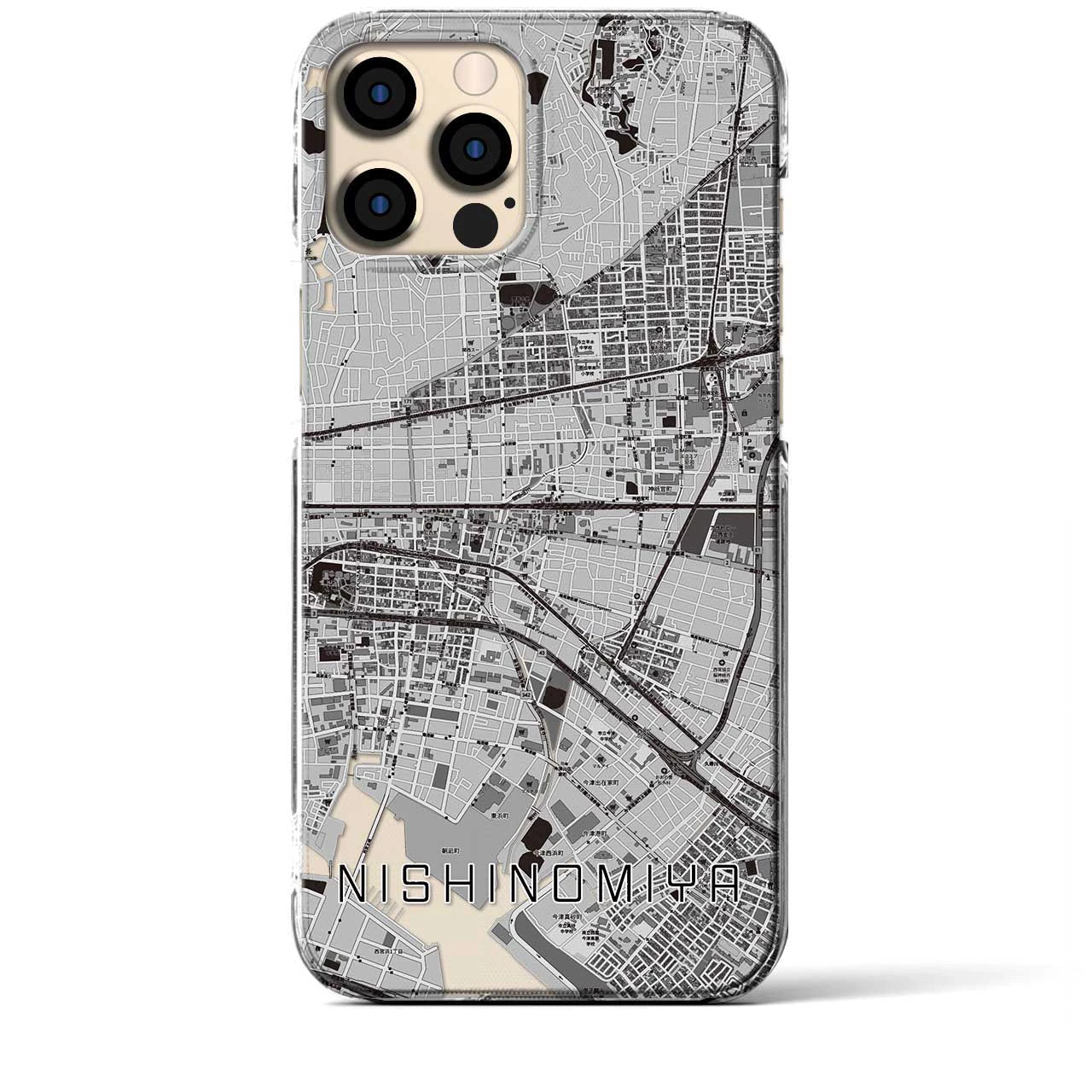 【西宮(兵庫県)】地図柄iPhoneケース(クリアタイプ)