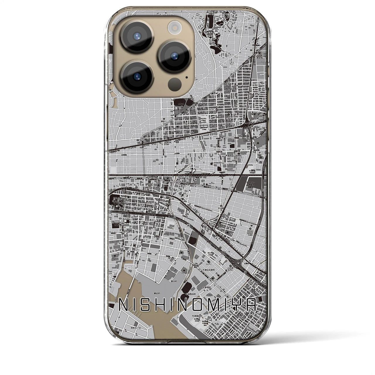 【西宮(兵庫県)】地図柄iPhoneケース(クリアタイプ)