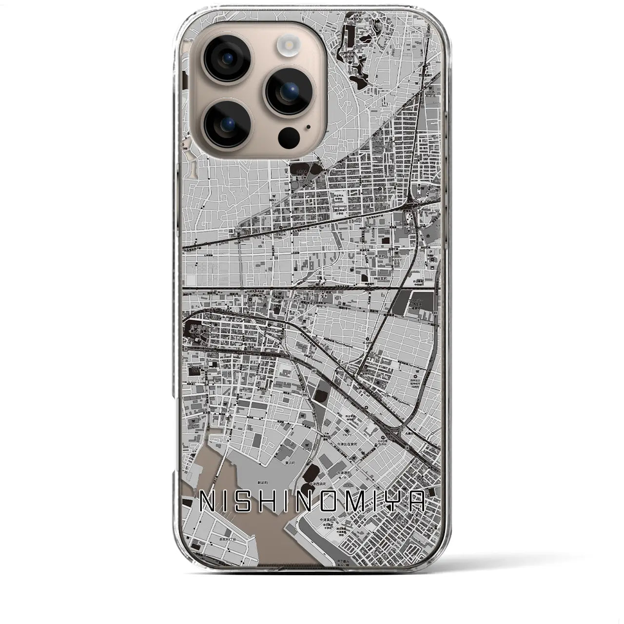 【西宮(兵庫県)】地図柄iPhoneケース(クリアタイプ)