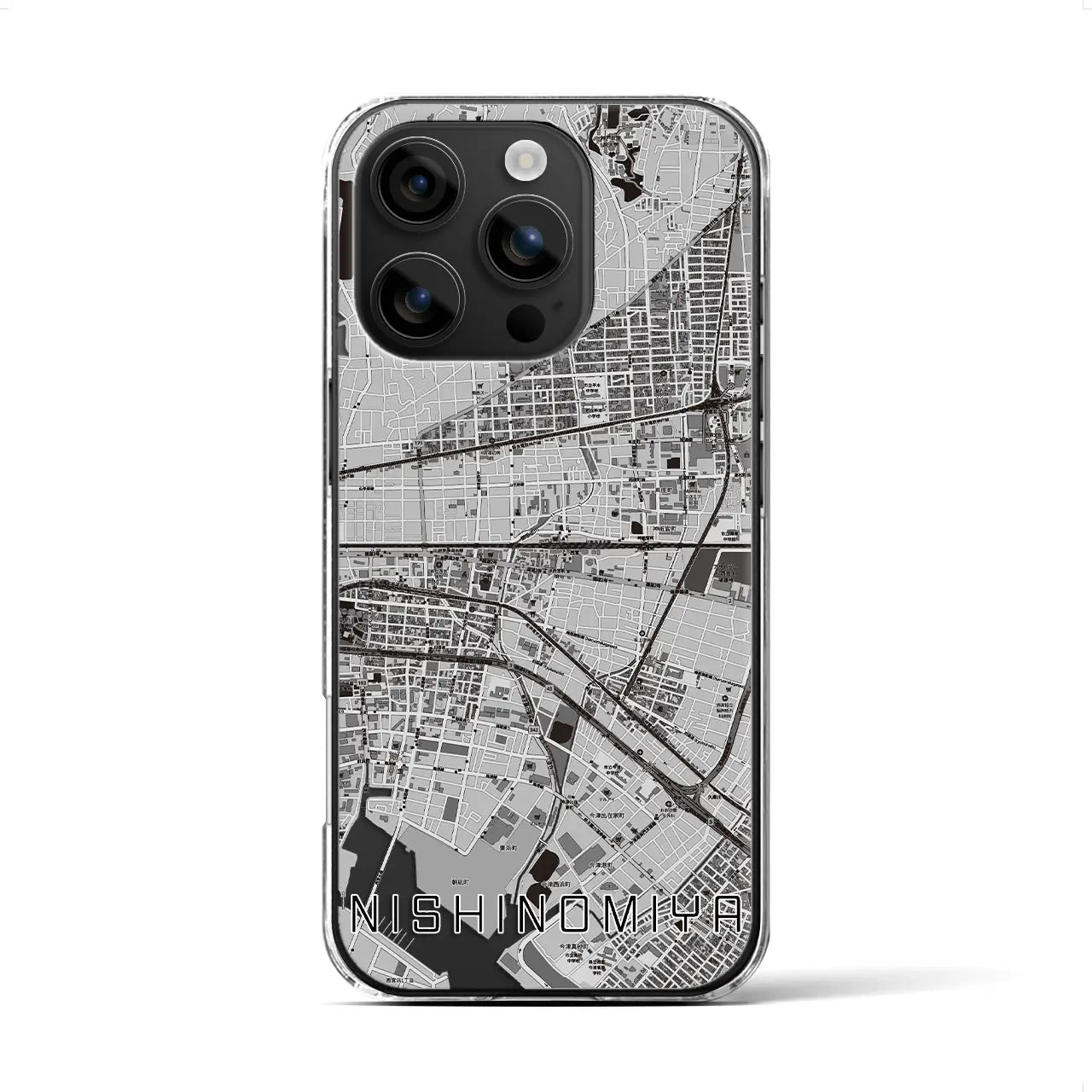 【西宮(兵庫県)】地図柄iPhoneケース(クリアタイプ)