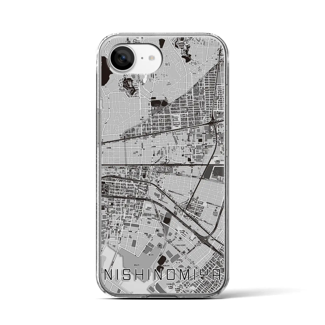 【西宮(兵庫県)】地図柄iPhoneケース(クリアタイプ)