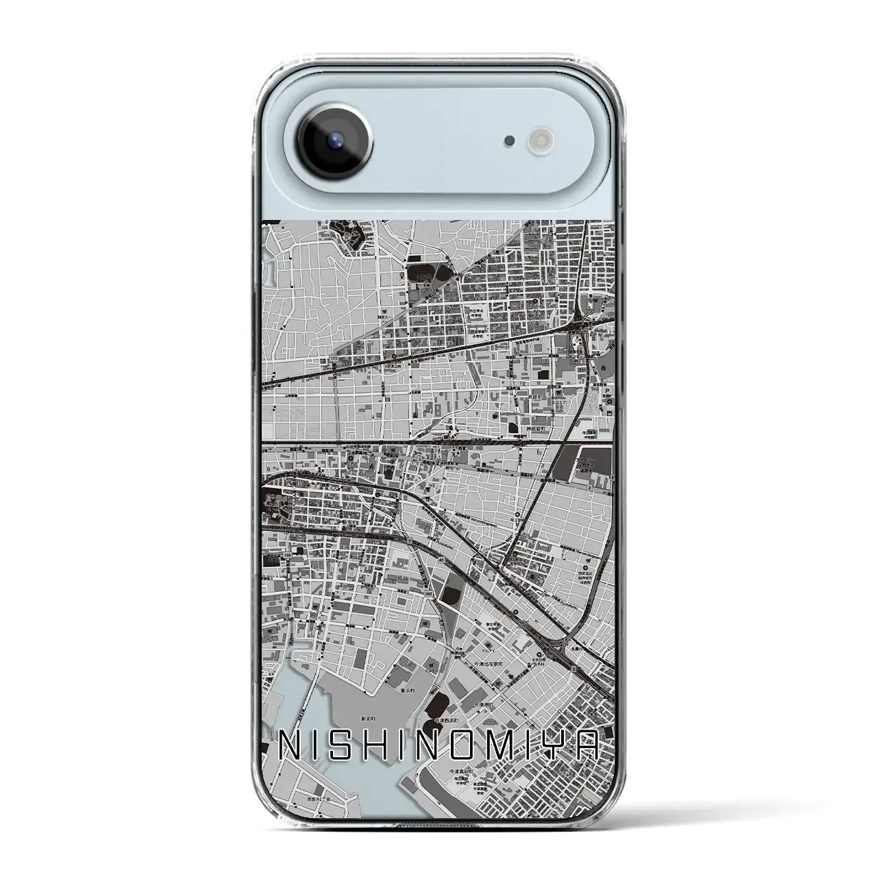 【西宮(兵庫県)】地図柄iPhoneケース(クリアタイプ)