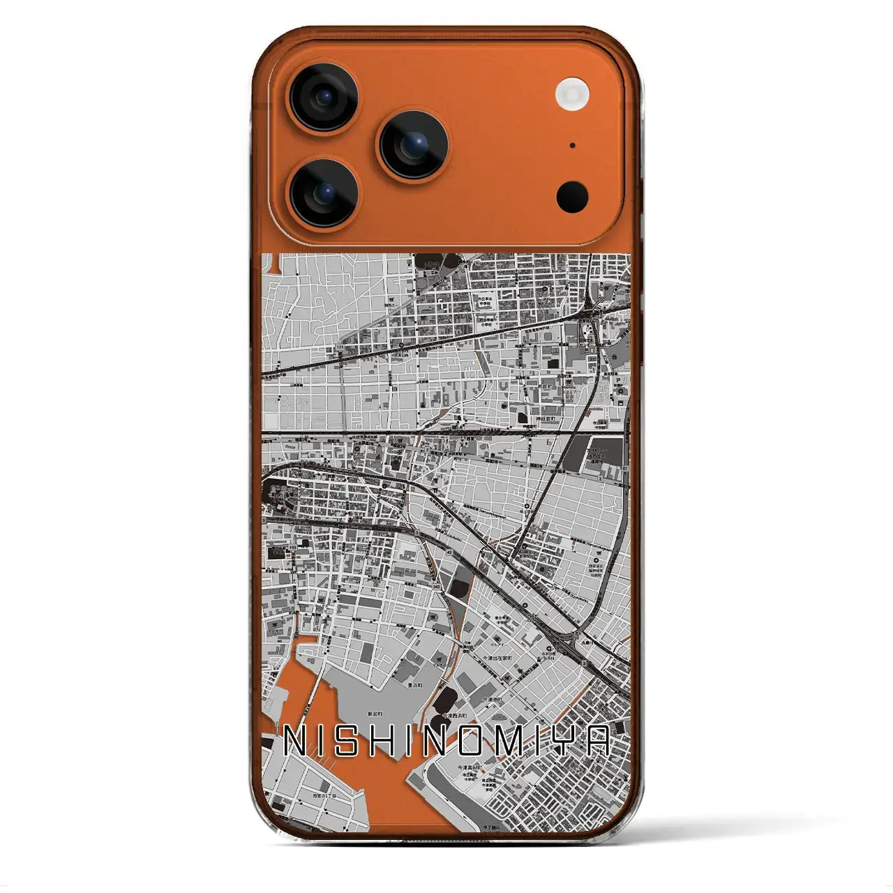 【西宮(兵庫県)】地図柄iPhoneケース(クリアタイプ)