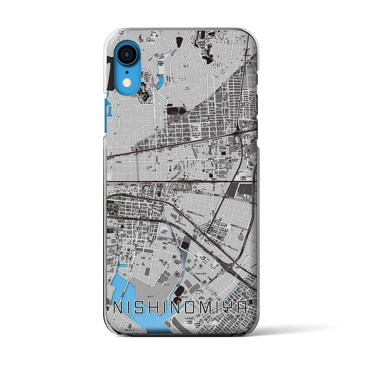 【西宮(兵庫県)】地図柄iPhoneケース(クリアタイプ)
