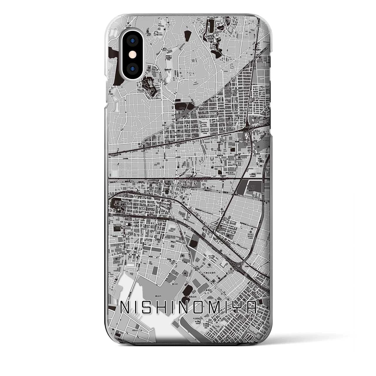 【西宮(兵庫県)】地図柄iPhoneケース(クリアタイプ)