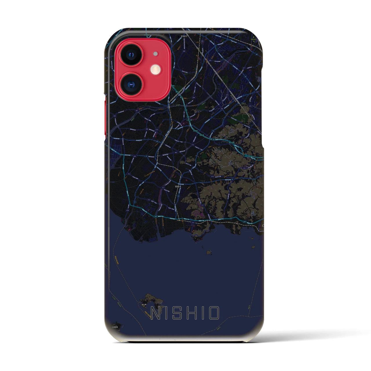 【西尾2(愛知県)】地図柄iPhoneケース(バックカバータイプ)