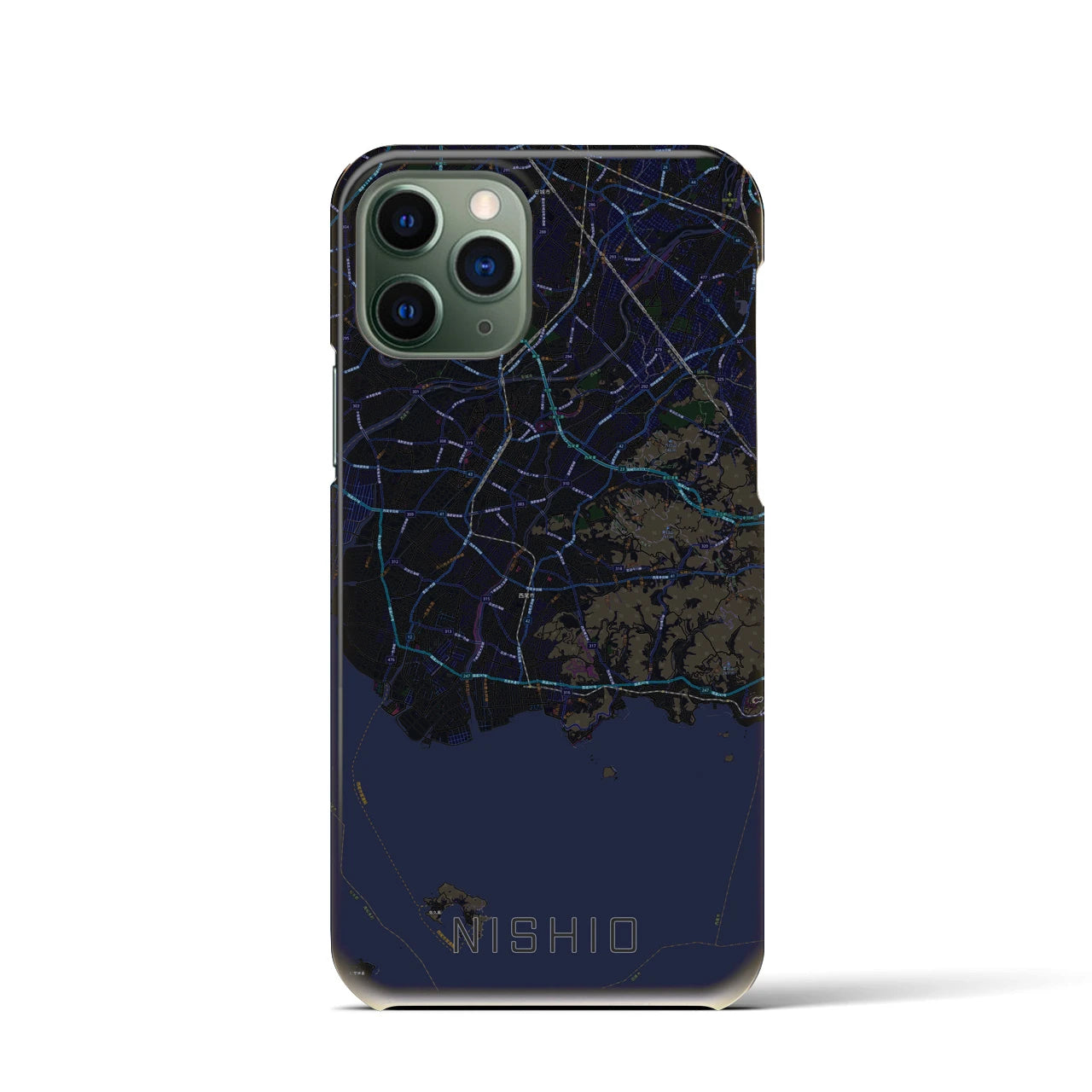 【西尾2(愛知県)】地図柄iPhoneケース(バックカバータイプ)